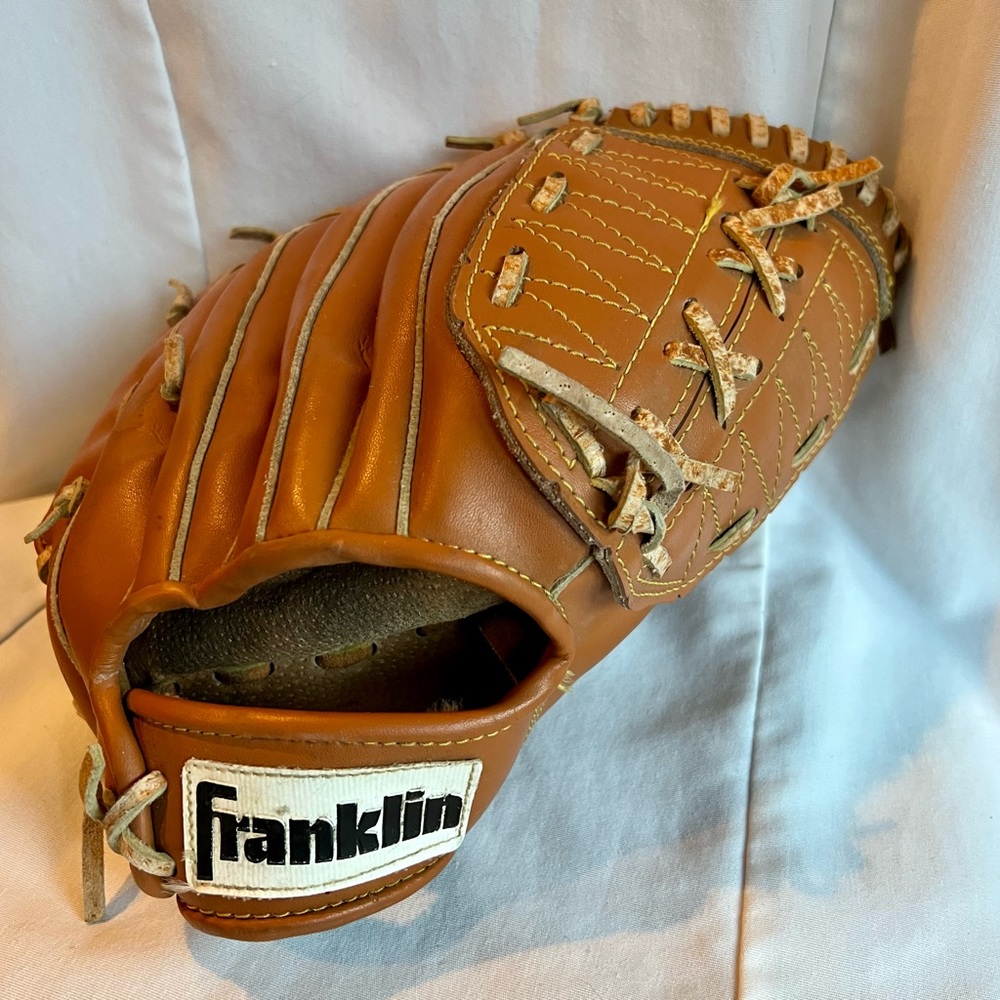 Franklin Leather Don Mattingly Vintage Baseball Glove. Super Grip Pocket. - Picture 6 of 7